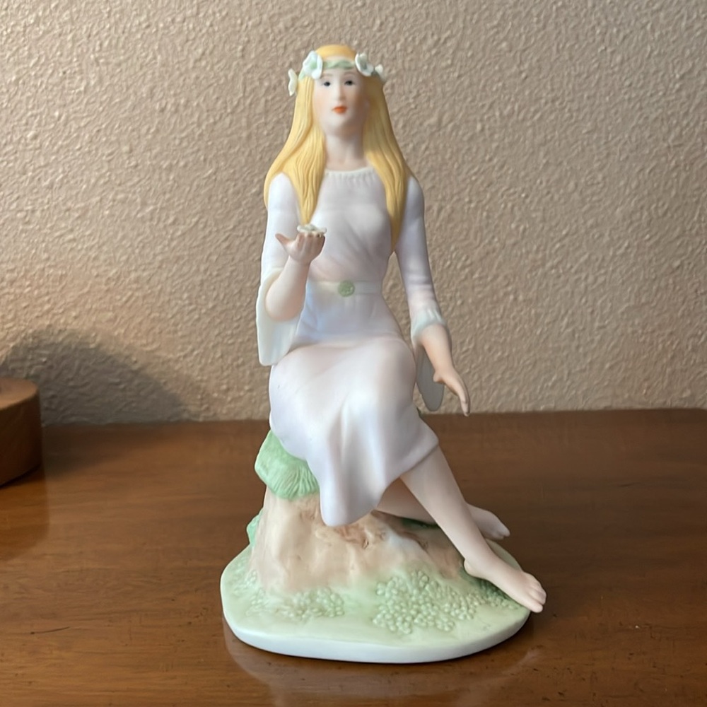 Vintage Laszlo Ispanky Figurine SPRING Lady Girl Four Seasons Porcelain Fairy